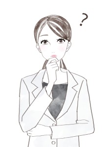 疑問を持つ白衣の女性